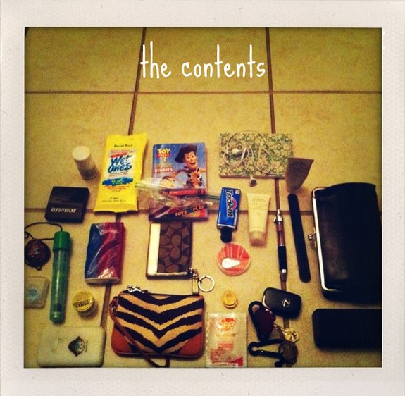purse contents bag contents