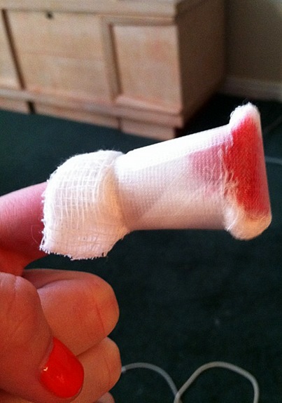 blood and then I cut my finger off