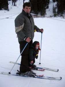 skiing with kids