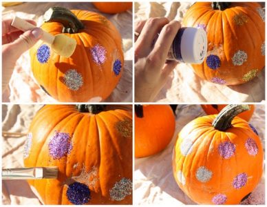 how to make glitter pumpkins