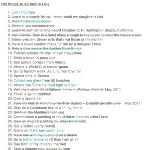 bucket list